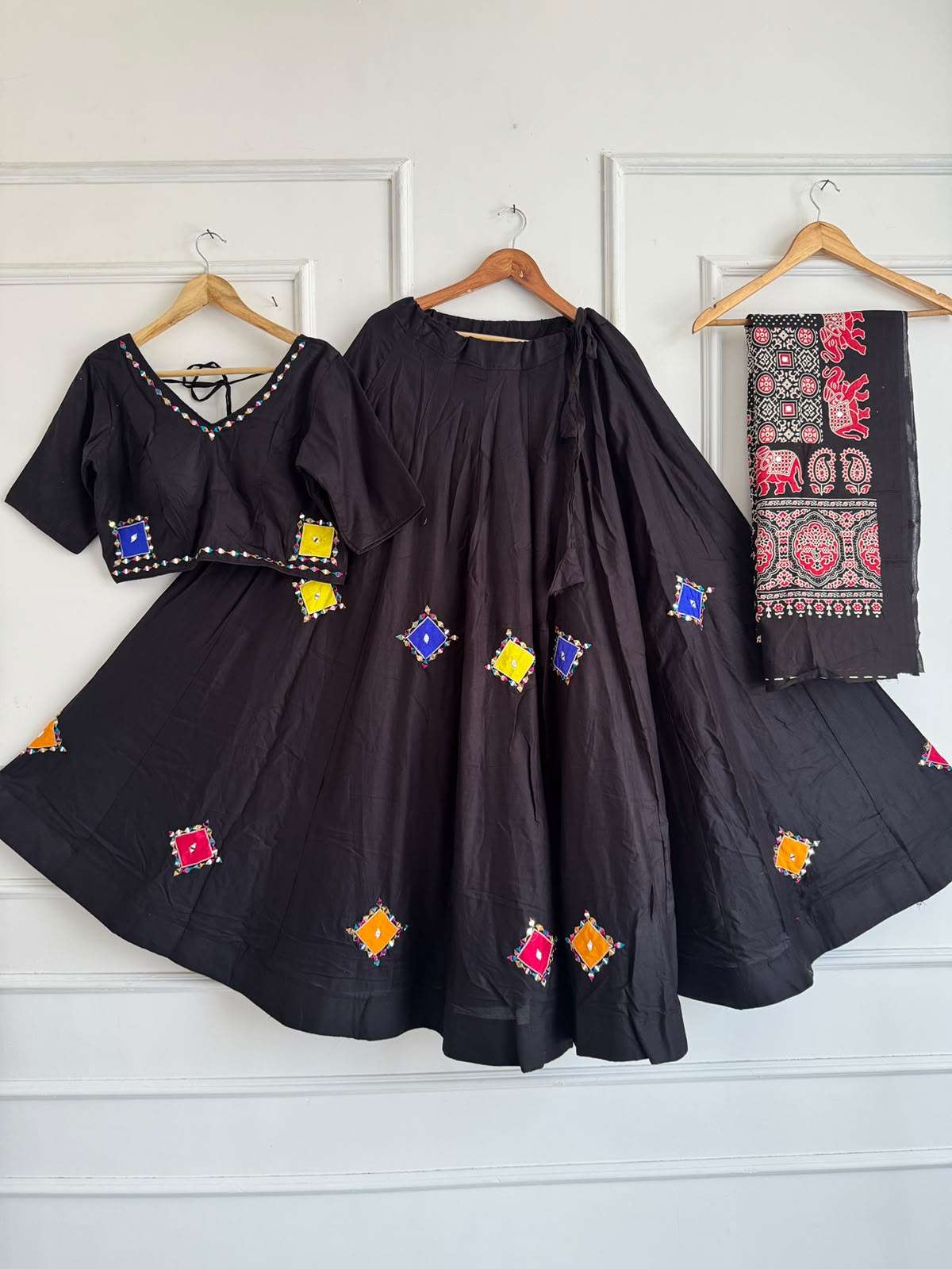 Presenting soft cotton Ajrak print with Khadi cotton fabric Navratri collection Lehenga Choli reseller in surat Presenting soft cotton Ajrak print with Khadi cotton fabric Navratri collection Lehenga Choli reseller in surat